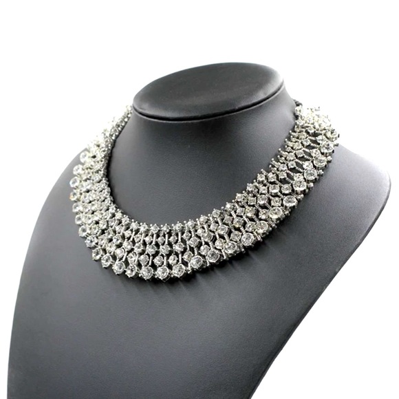 New Zara Crystal Statement Necklace in Silver - Picture 5 of 7